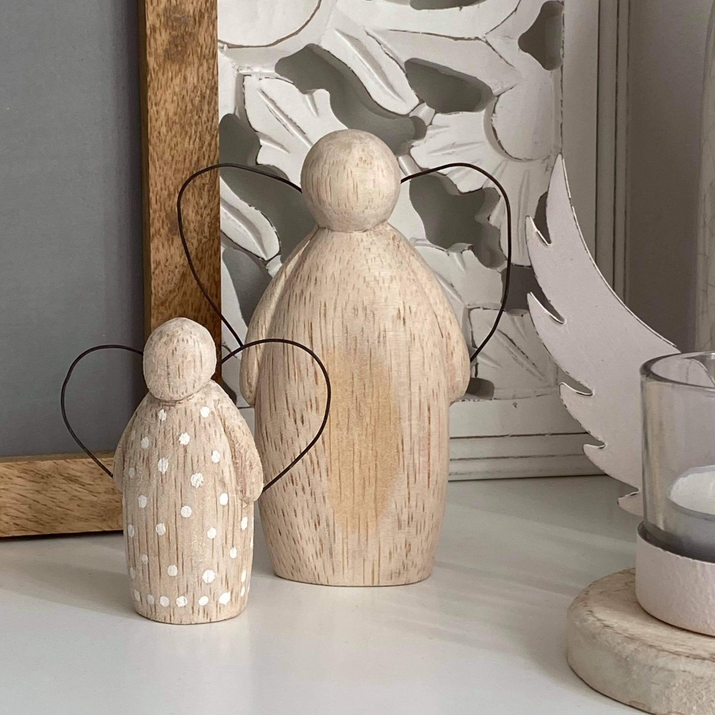 Natural Wooden Angels - Dotty and Dee