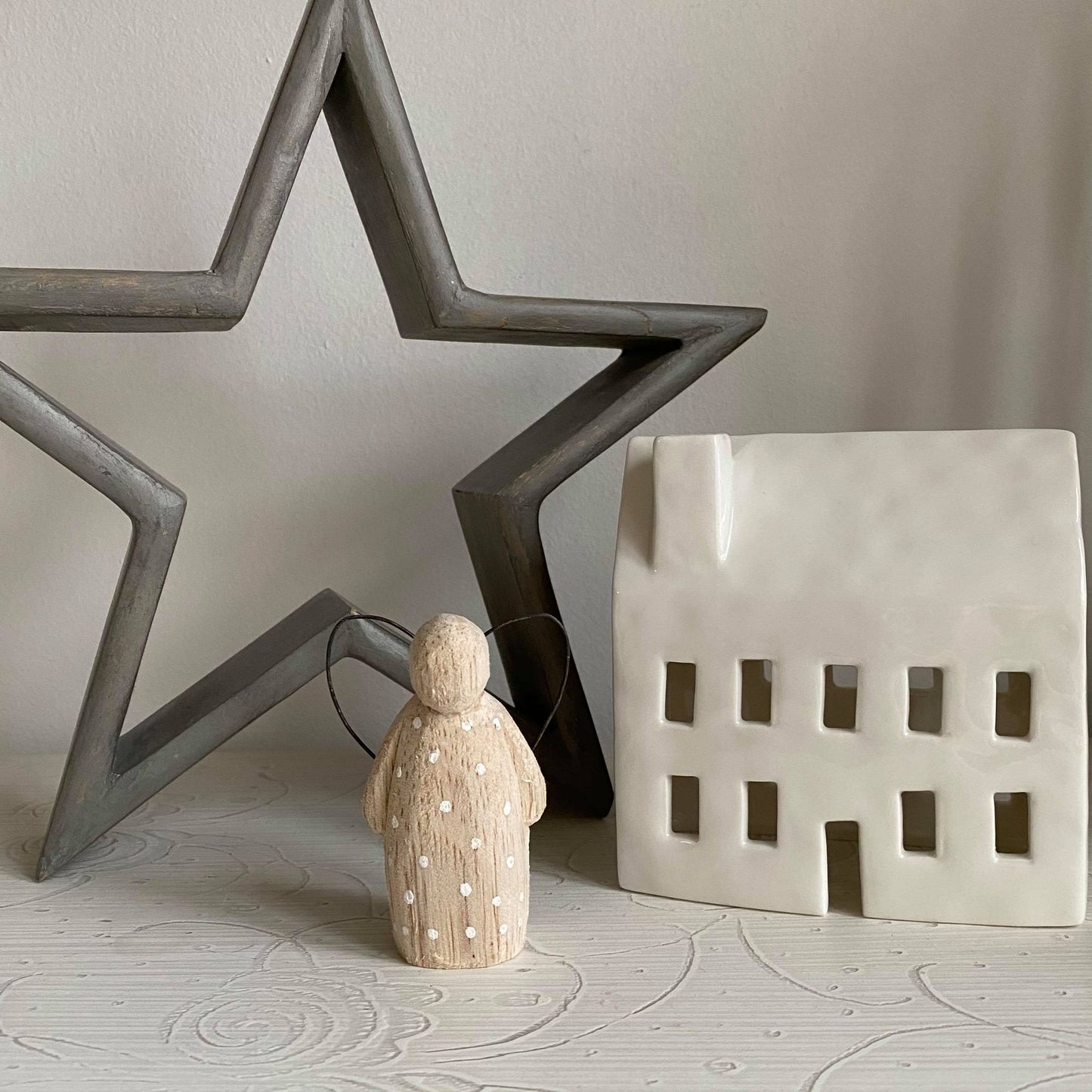 Natural Wooden Angels - Dotty and Dee