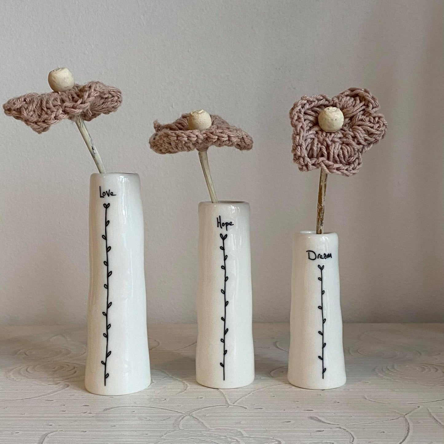 Trio of Bud Vases