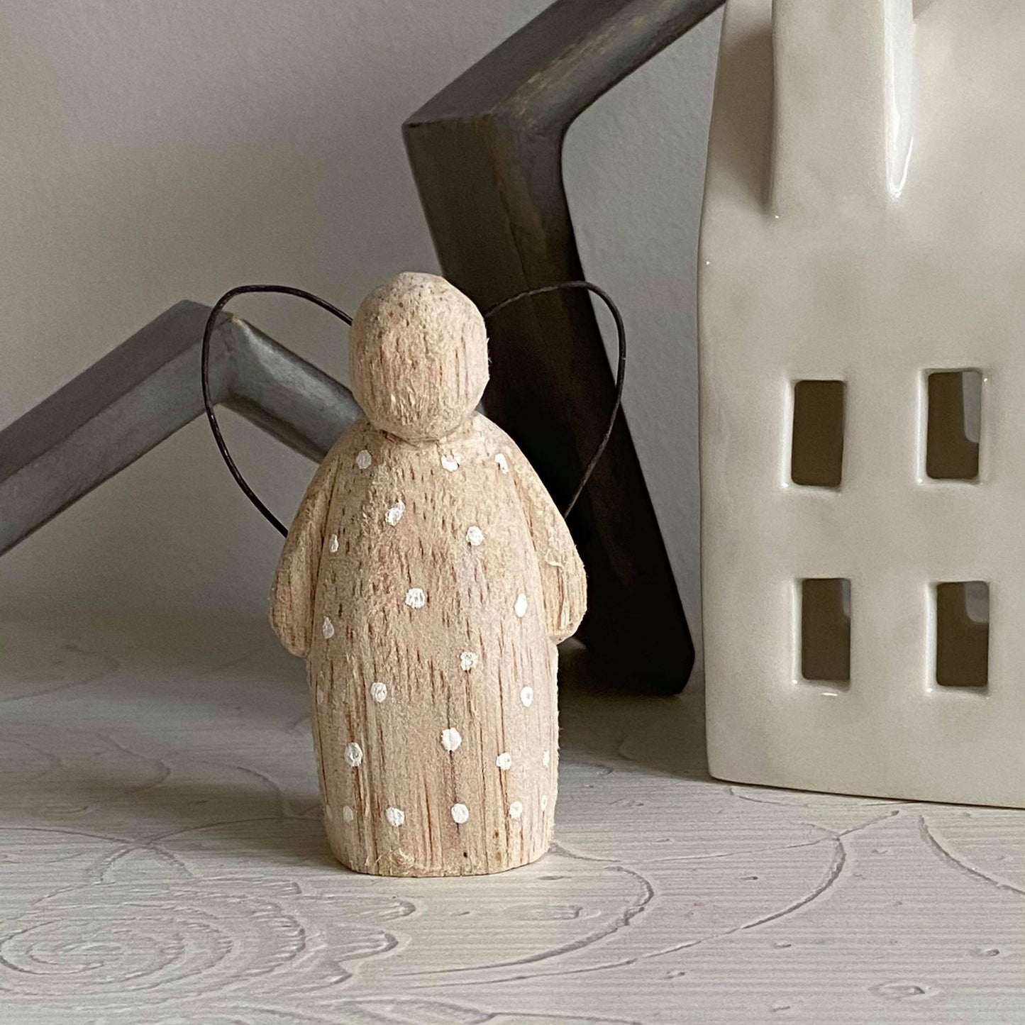 Natural Wooden Angels - Dotty and Dee