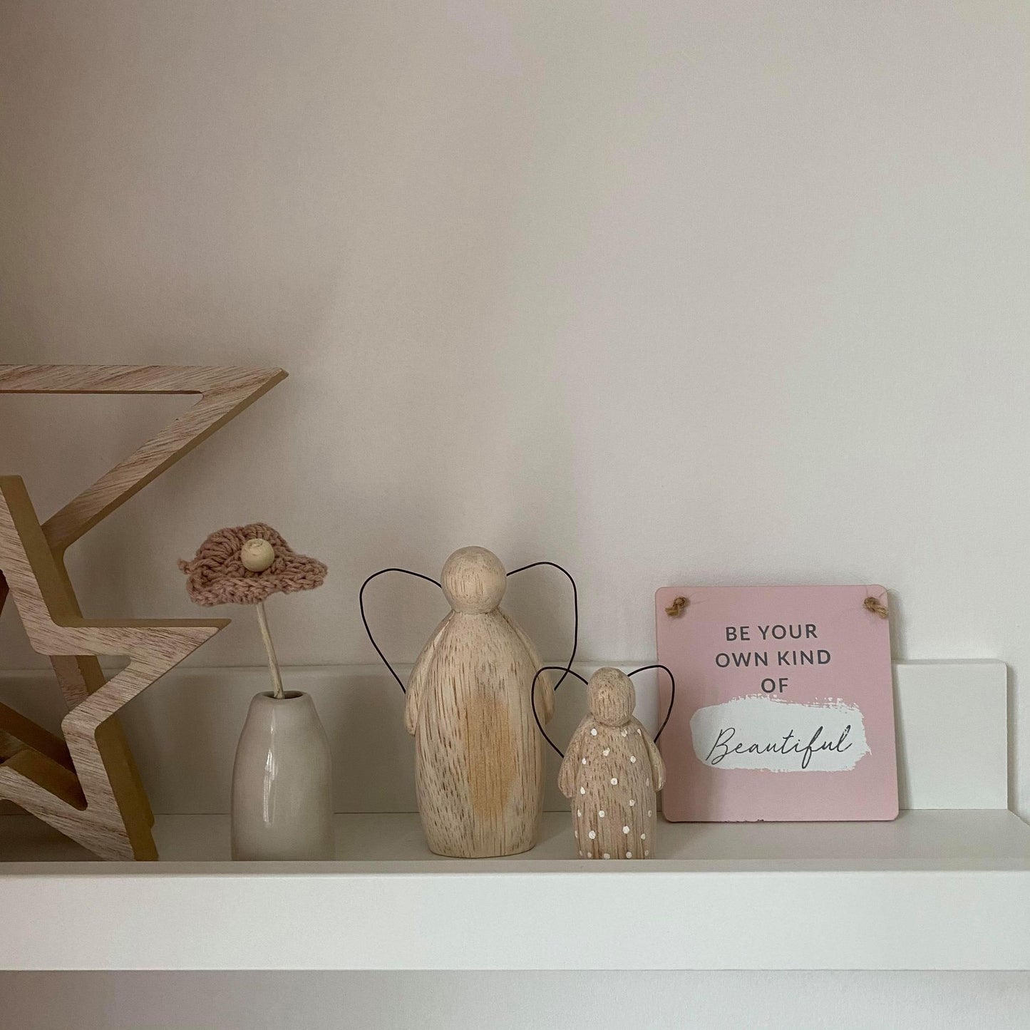 Natural Wooden Angels - Dotty and Dee