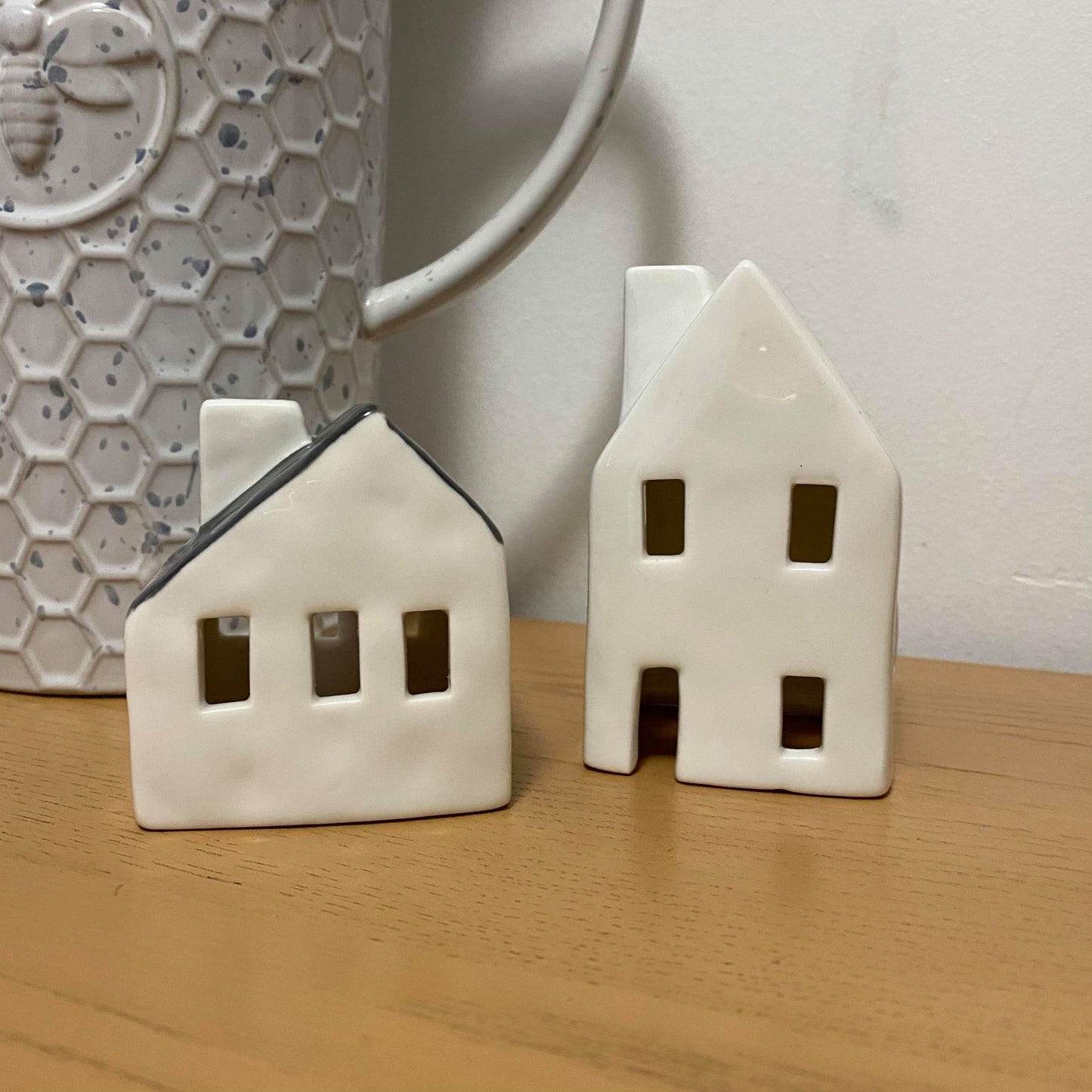 House tea Light Holder with Dark Roof - 2 sizes