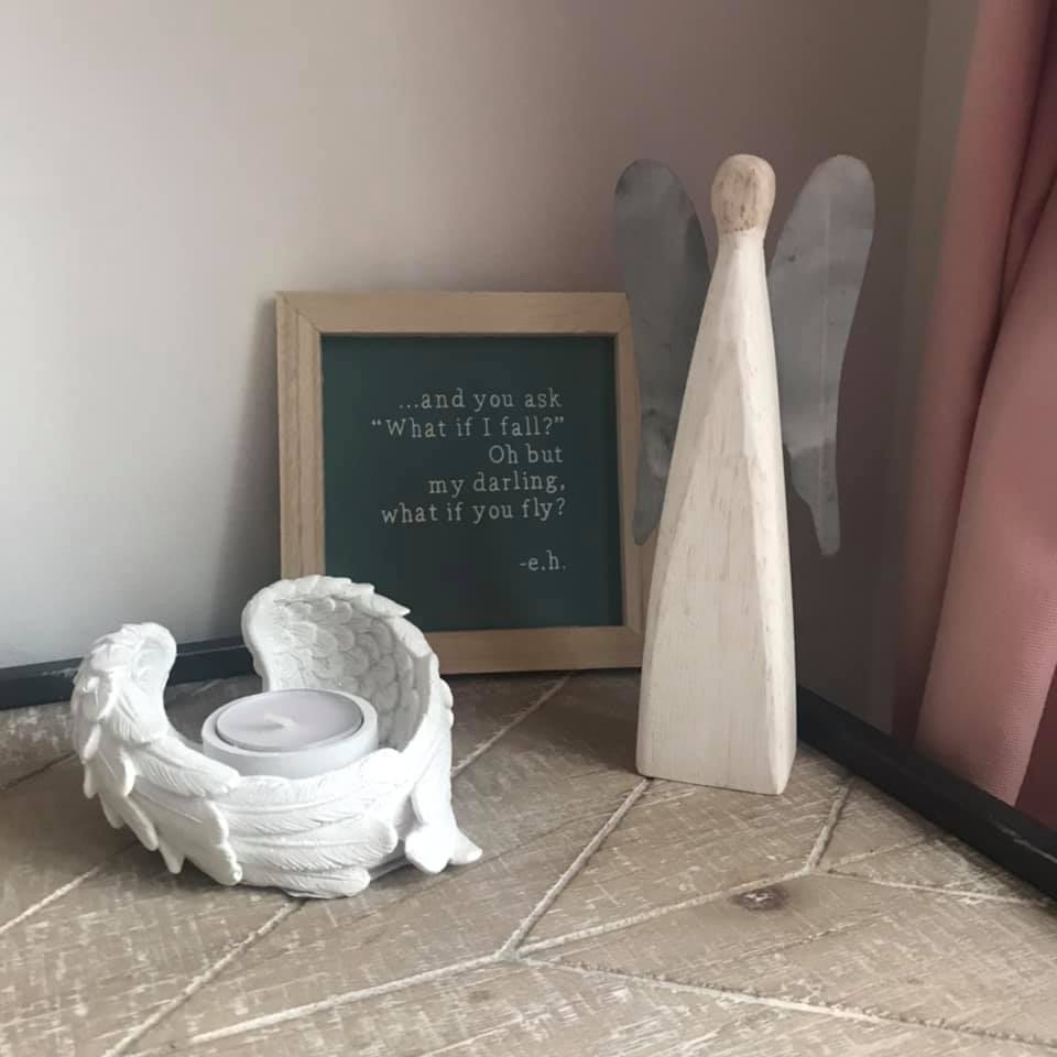 White Angel with Metal Wings - 3 sizes