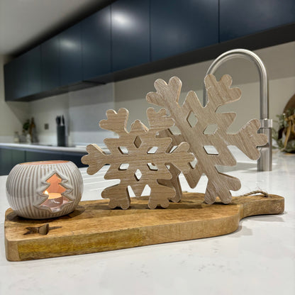 Neutral Tone Tree cut out tealight holder