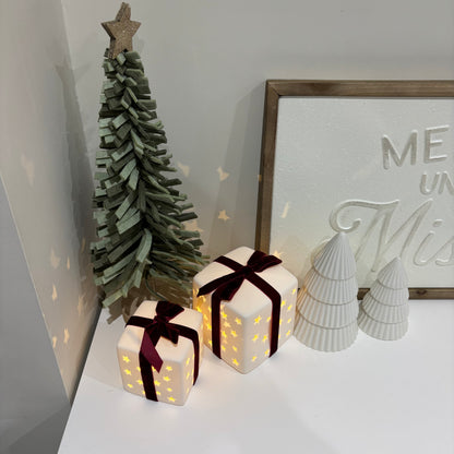 Shining White Glazed Festive Trees - 2 sizes