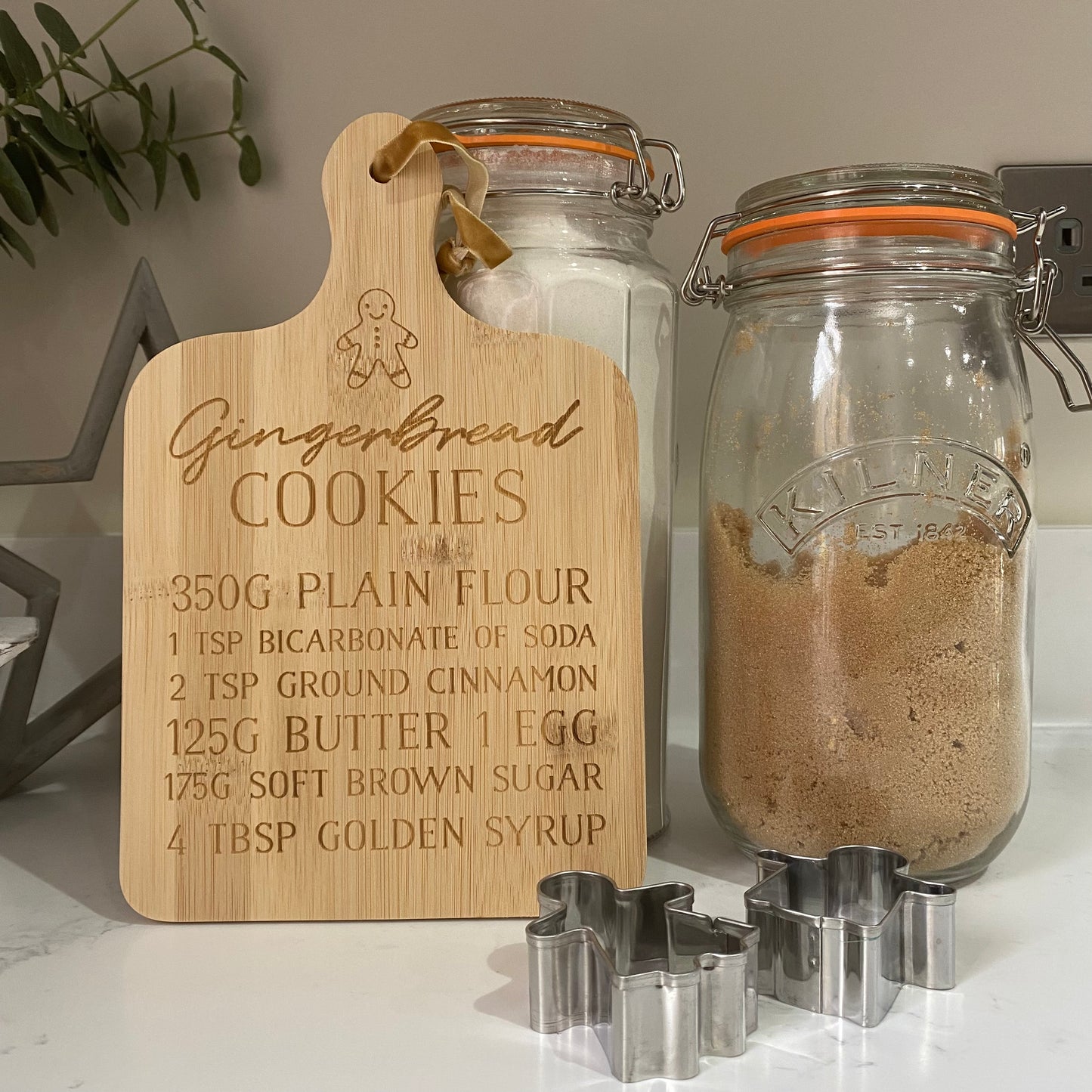 Gingerbread Cookies Bamboo Serving Board