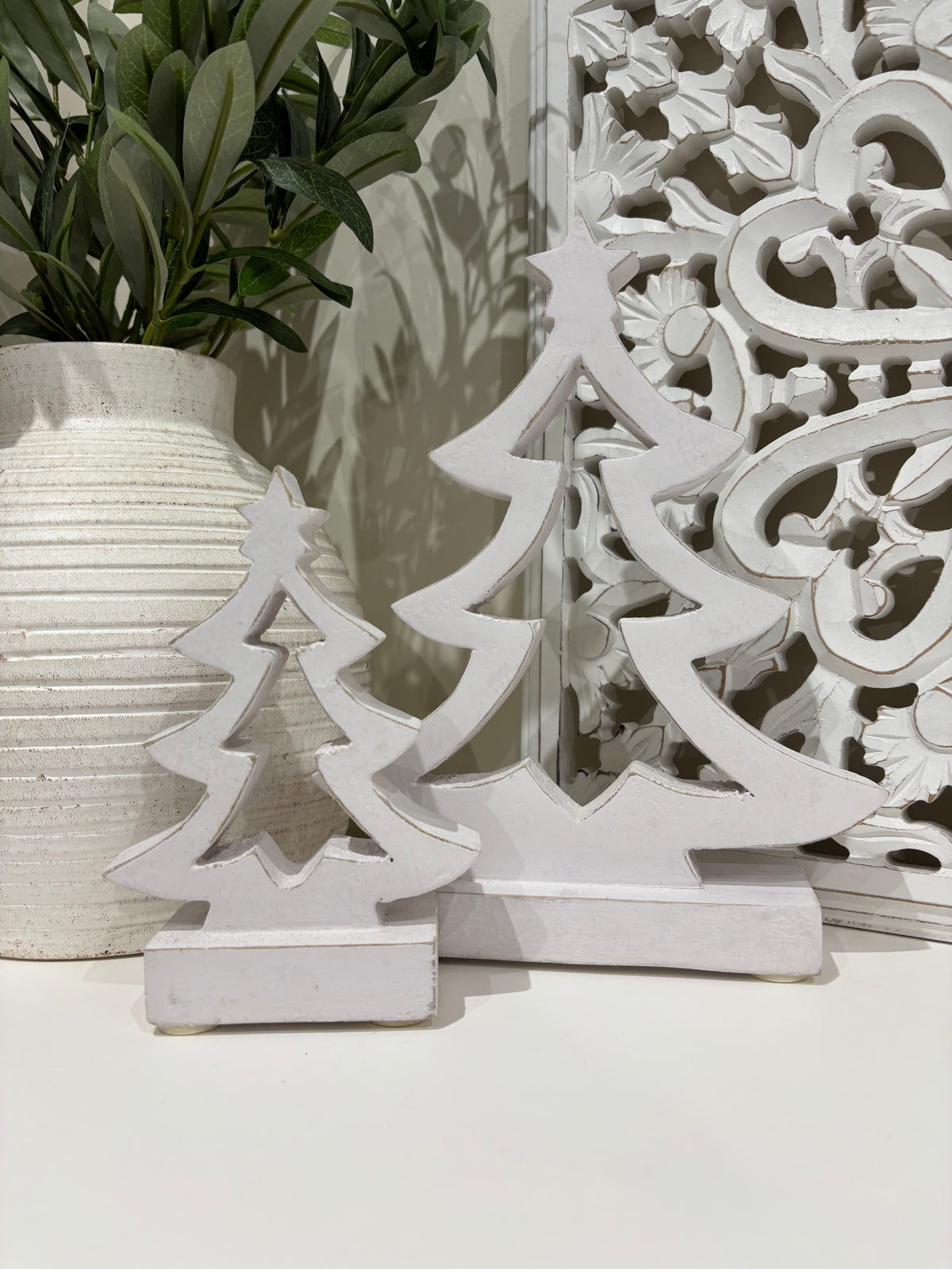 Whitewashed Freestanding Christmas Decoration - 2 sizes