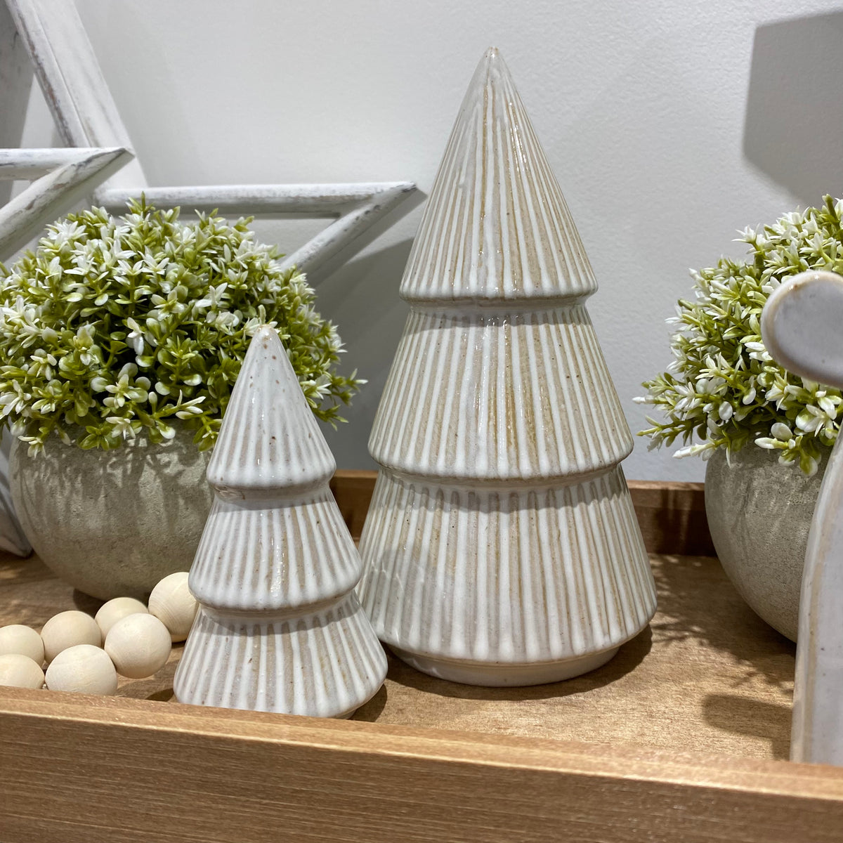 Natural Stripe Christmas Trees - purchase individually