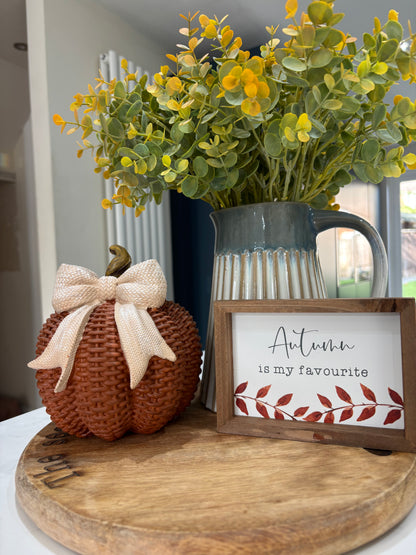 Woven-effect Pumpkin Decoration with Bow