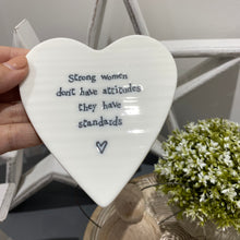 Load image into Gallery viewer, ‘Strong Women’ Porcelain Heart Shaped Coaster