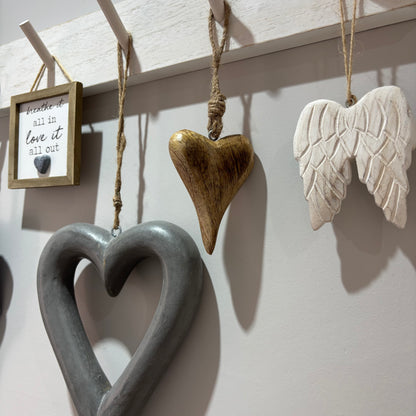 Small Wooden Hanging Heart