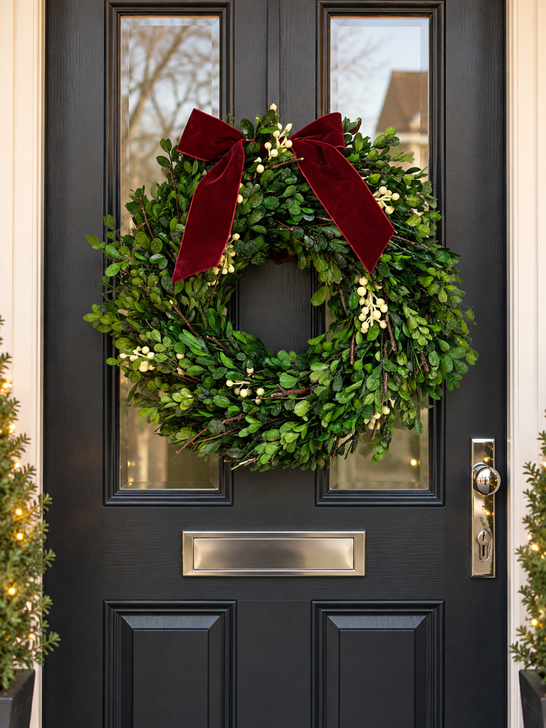 Mistletoe Wreath With Bow