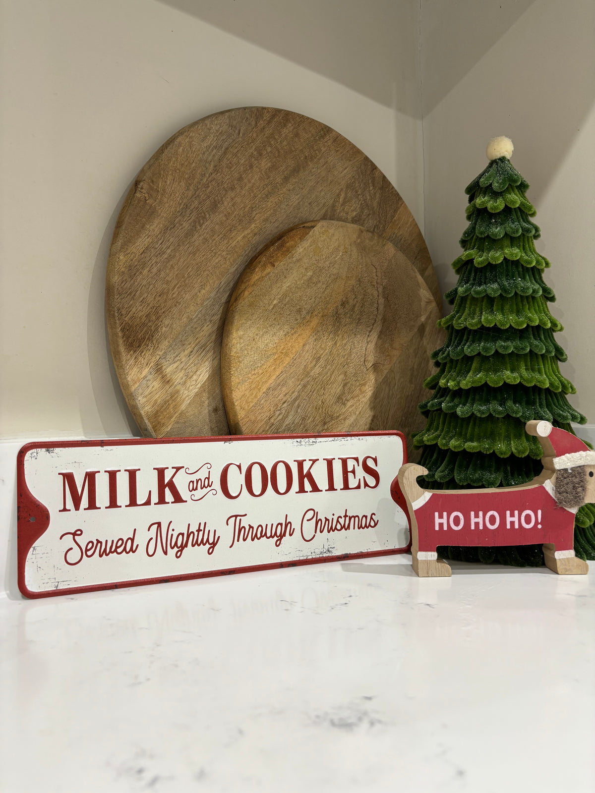 Milk and cookies metal sign