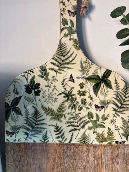 Fern Enamel & Wooden Serving Board