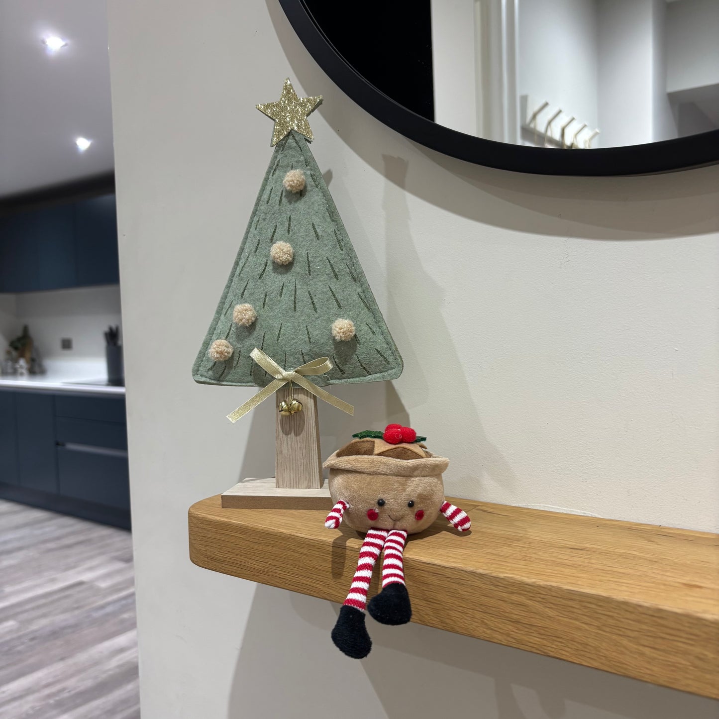 Fabric Mince Pie  Shelf Sitter - Jingle
