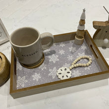 Load image into Gallery viewer, Beige Snowflake Pattern Wooden tray