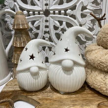 Load image into Gallery viewer, White Porcelain Led Gonks - set of 2
