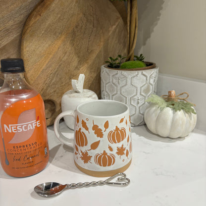 Orange and white pumpkin mug
