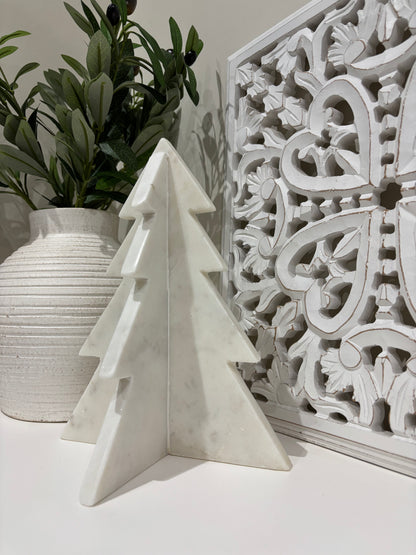 White Marble Christmas Tree - 20cm