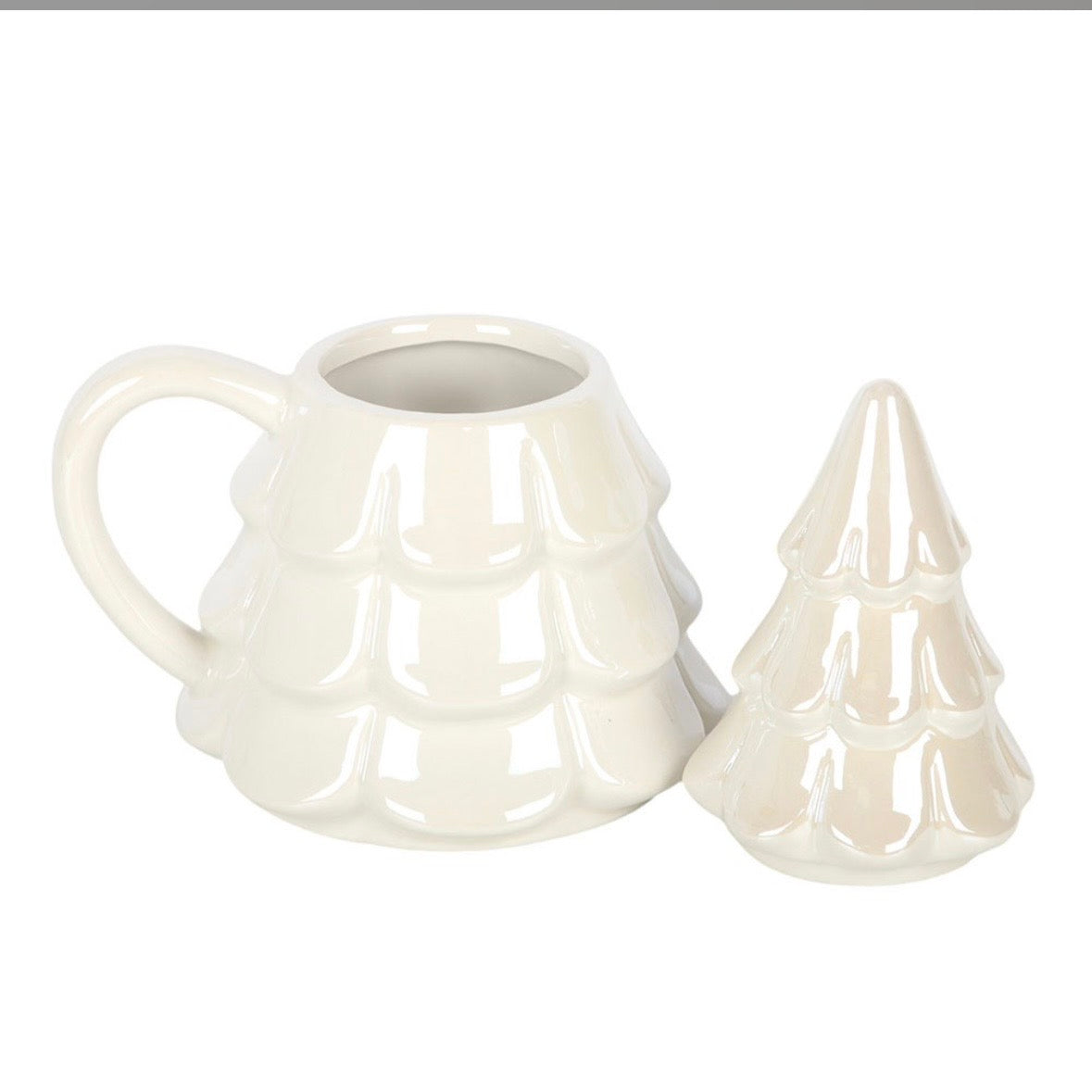 Iridescent Christmas Tree Mug & Snowflake Spoon Set