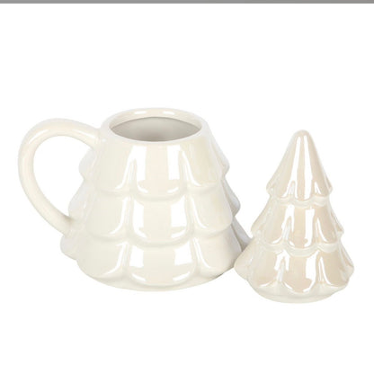 Iridescent Christmas Tree Mug & Snowflake Spoon Set