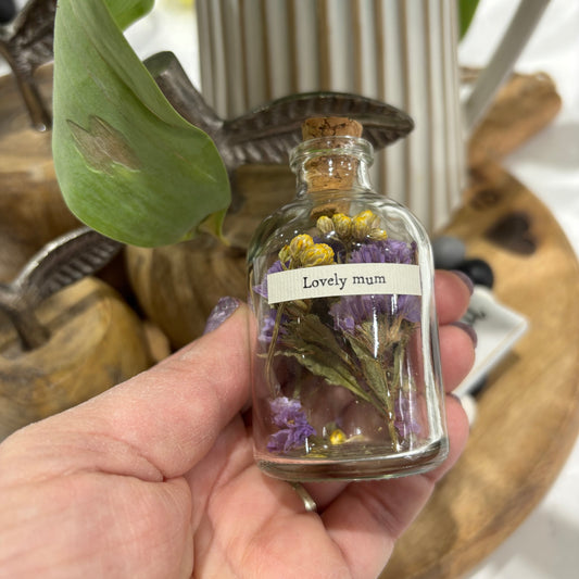 Lovely mum, dried flowers in a bottle