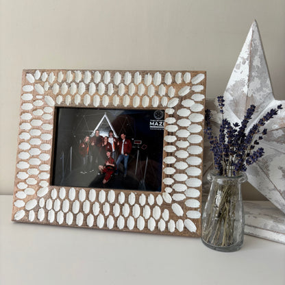 Patterned wooden photo frame
