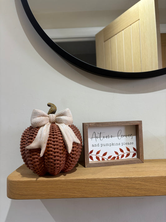 Woven-effect Pumpkin Decoration with Bow