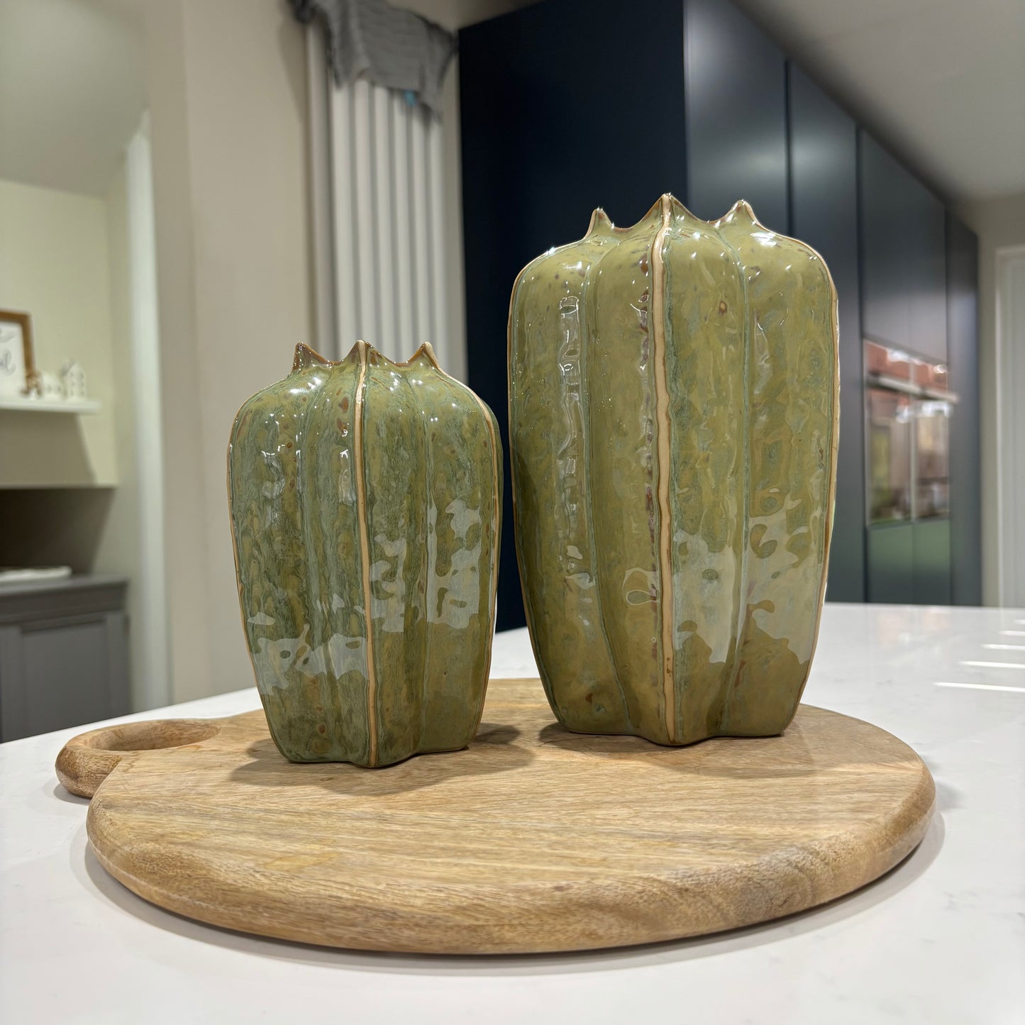 Green Seeded Pod Vases - 2 sizes