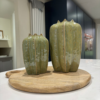 Green Seeded Pod Vases - 2 sizes