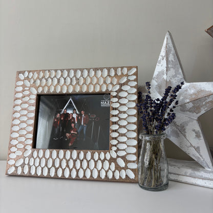 Patterned wooden photo frame