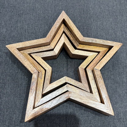 Mango Wood Open Star Set – Set of