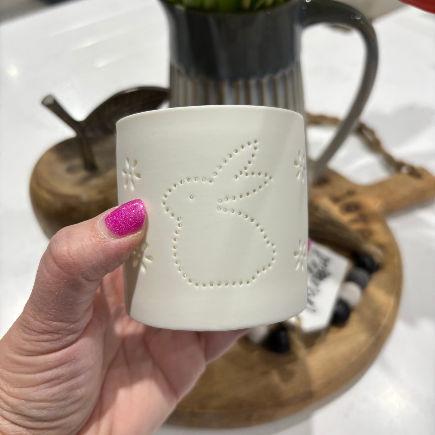 Rabbit cut out tealight holder
