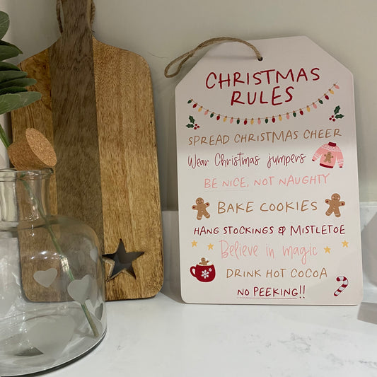 Sugarplum Fun Christmas Rules Sign