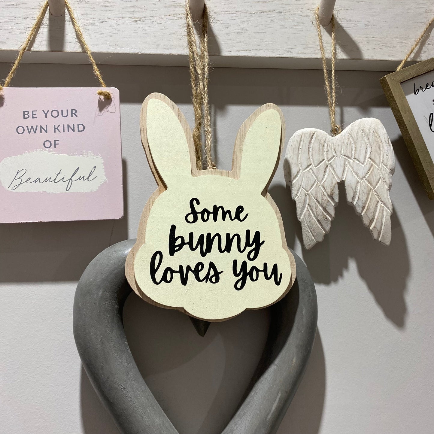 Some Bunny Loves you Wooden Hanger - imperfect