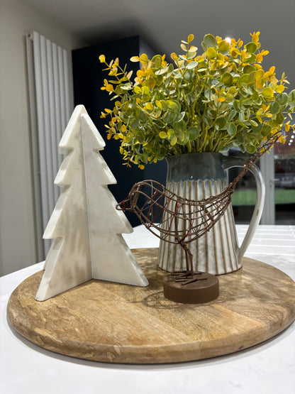 White Marble Christmas Tree - 20cm