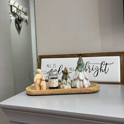 Green Ombré Ceramic Christmas Tree - set of two