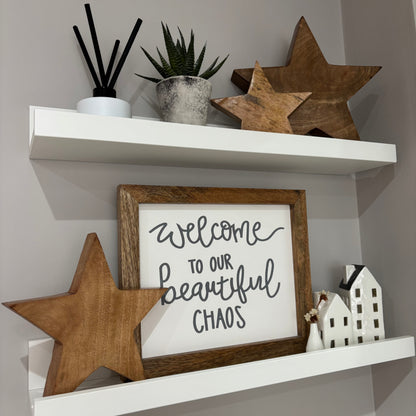 Mango wood star set - set of three