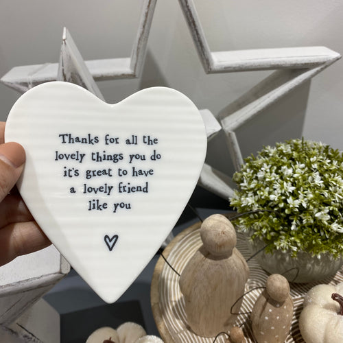 ‘Lovely Things’ Heart Shaped Coaster