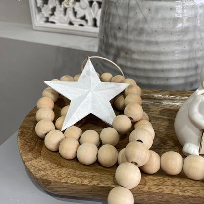 Small White Wood Star