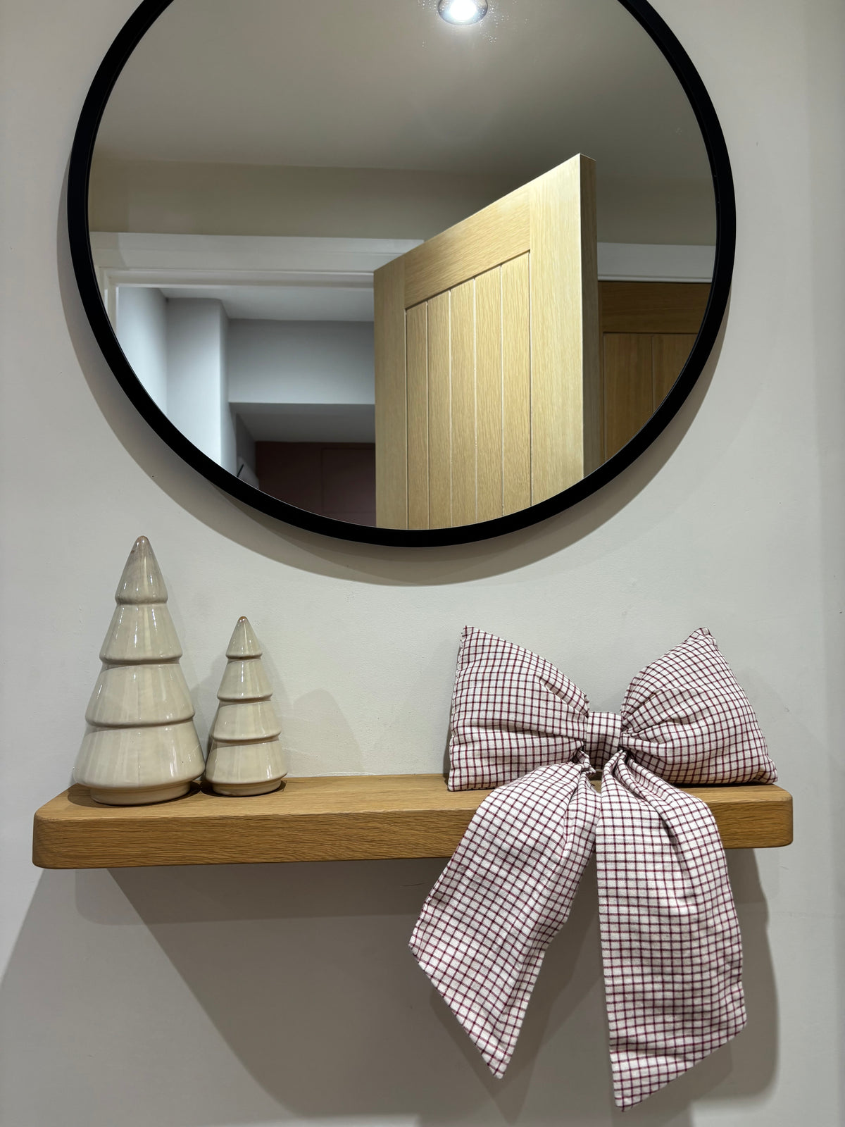 Large Fabric Bow Christmas Hanging Decoration – 40cm