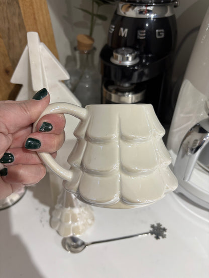 Iridescent Christmas Tree Mug & Snowflake Spoon Set