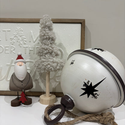 Boucle Fur tree with wood base