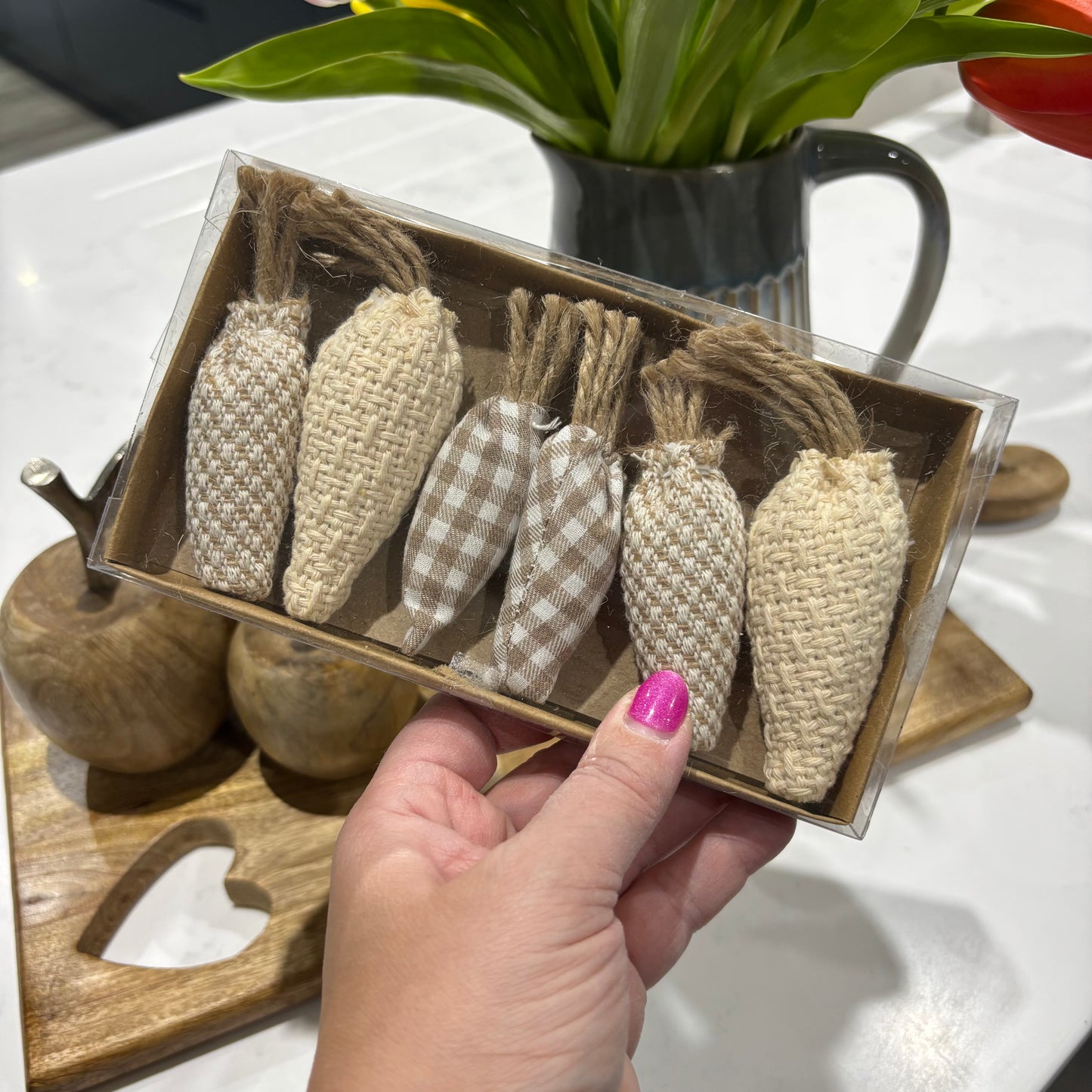 Natural Fabric Carrots, set of 6