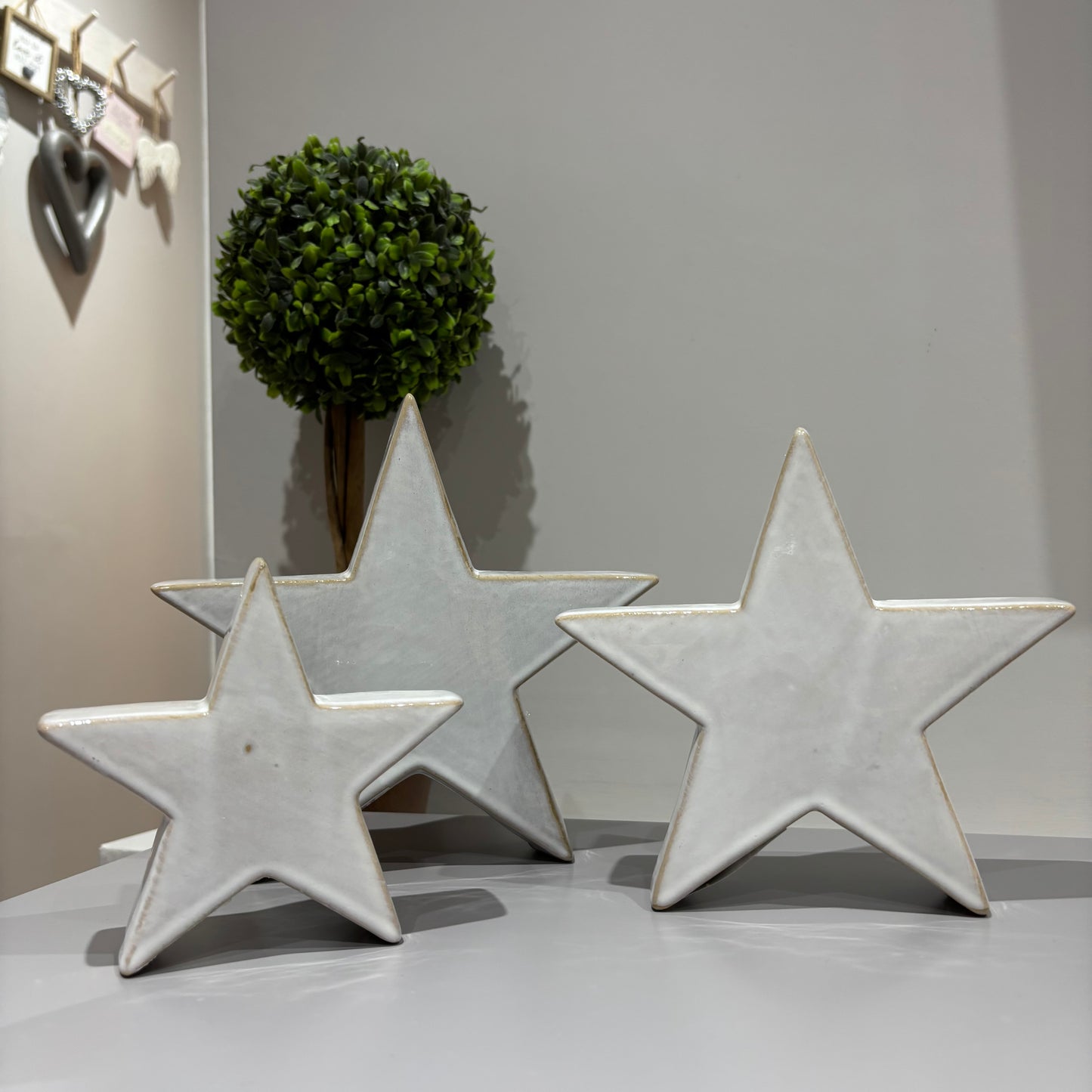 Ceramic Standing Star Decoration - 3 sizes