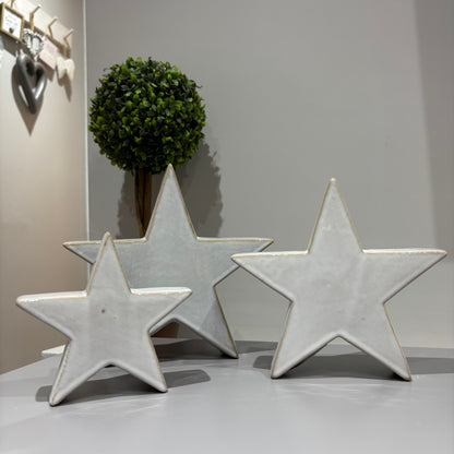 Ceramic Standing Star Decoration - 3 sizes