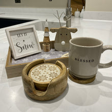 Load image into Gallery viewer, Snowflakes Wooden Coaster Set