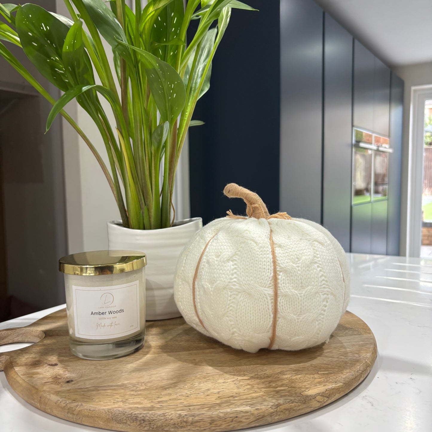 Off white knitted pumpkin