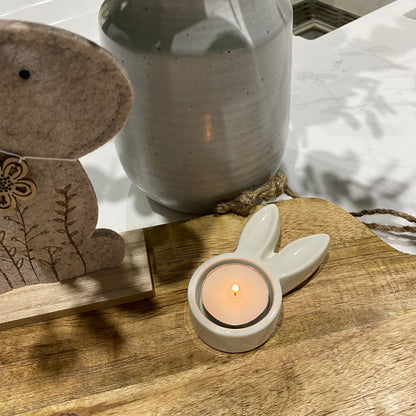 Porcelain Rabbit T Light Holder