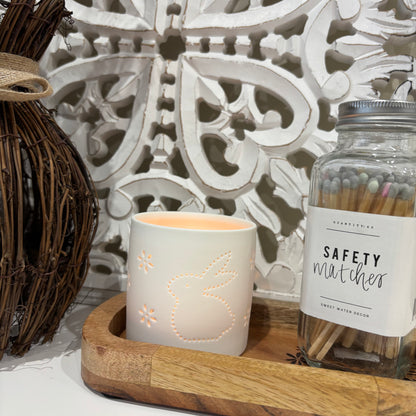 Rabbit cut out tealight holder